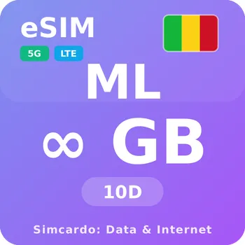SIM karta Mali Neomezený Mobilní Internet - eSIM 10 dní datová SIM karta (esims_ULP_10D_MK_V2)