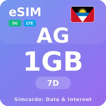 SIM karta Antigua a Barbuda Mobilní Internet - eSIM 1GB 7 dní datová SIM karta