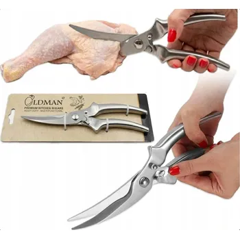 Kuchyňské nůžky KUCHYŇSKÉ NŮŽKY na DRŮBEŽ ocelové NŮŽKY univerzální na kuře OLDMAN 25cm