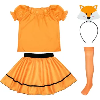 Karnevalový kostým KOSTÝM LIŠKA SUKNĚ BALENKA ČELENKA 134-140 5 ks