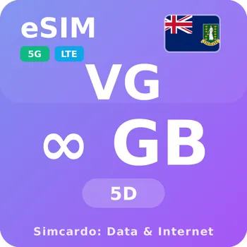 SIM karta Britské Panenské ostrovy Neomezený Mobilní Internet - eSIM 5 dní datová SIM karta (esims_ULP_5D_VC_V2)