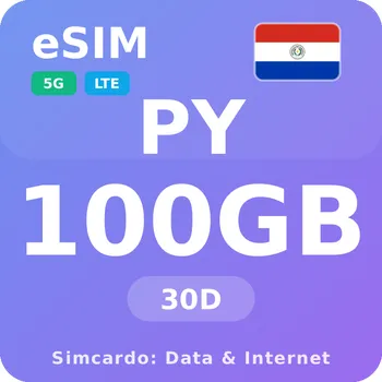 SIM karta Paraguay Mobilní Internet - eSIM 100GB 30 dní datová SIM karta