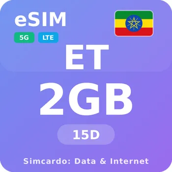 SIM karta Etiopie Mobilní Internet - eSIM 2GB 15 dní datová SIM karta
