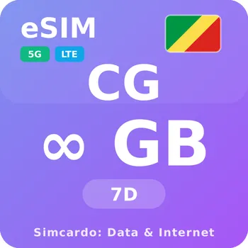 SIM karta Kongo Neomezený Mobilní Internet - eSIM 7 dní datová SIM karta