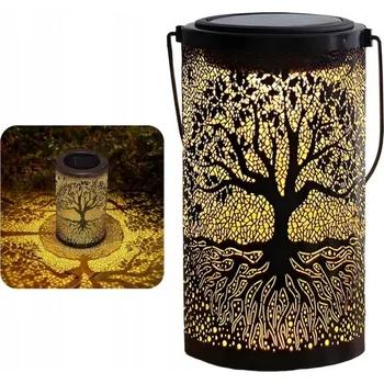 Venkovní osvětlení SVÍTÍCÍ ZÁVĚSNÝ LAMPION SOLÁRNÍ LAMPA LED ZAHRADNÍ STROM ŽIVOTA BOHO RETRO
