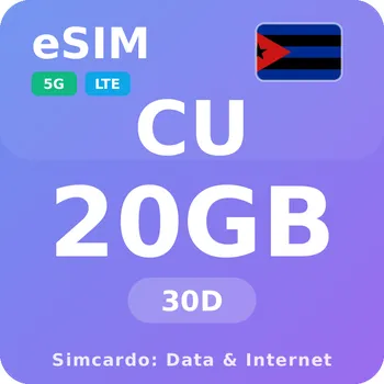 SIM karta Kuba Mobilní Internet - eSIM 20GB 30 dní datová SIM karta