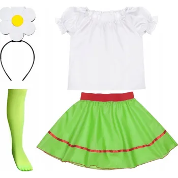 Karnevalový kostým KOSTÝM KVÍTEK PŘEVLEK ZA KVĚTINU KOSTÝM JARO SUKNĚ ČELENKA 98-110