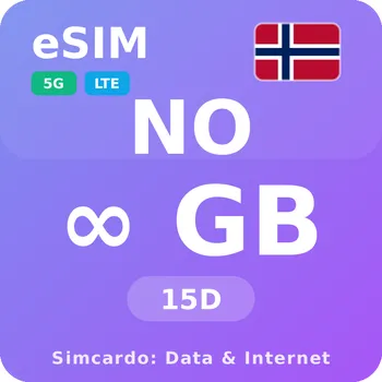 SIM karta Norsko Neomezený Mobilní Internet - eSIM 15 dní datová SIM karta