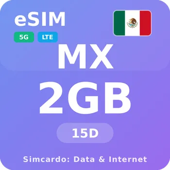 SIM karta Mexiko Mobilní Internet - eSIM 2GB 15 dní datová SIM karta