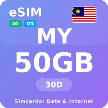 SIM karta Malajsie Mobilní Internet - eSIM 50GB 30 dní datová SIM karta