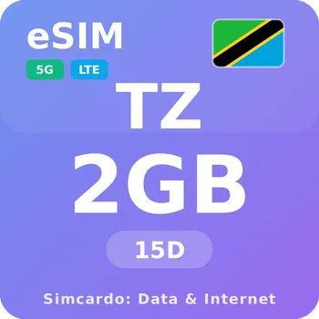 SIM karta Tanzanie Mobilní Internet - eSIM 2GB 15 dní datová SIM karta