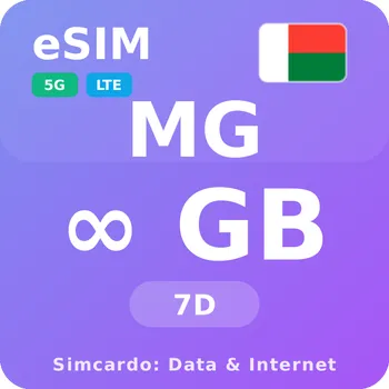SIM karta Madagaskar Neomezený Mobilní Internet - eSIM 7 dní datová SIM karta (esims_ULE_7D_MF_V2)