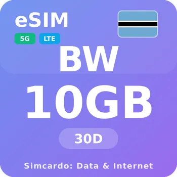 SIM karta Botswana Mobilní Internet - eSIM 10GB 30 dní datová SIM karta