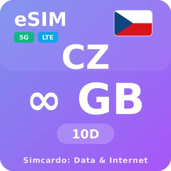 SIM karta Česká republika Neomezený Mobilní Internet - eSIM 10 dní datová SIM karta (esims_UL_10D_CYP_V2)