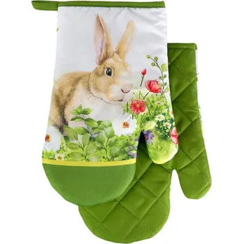 Chňapka Chňapka kuchyňská /rukavice s magnetem a poutkem - Velikonoce zajíček zelená