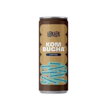 Ledový čaj Loklok Kombucha Káva Plechovka, 330ml