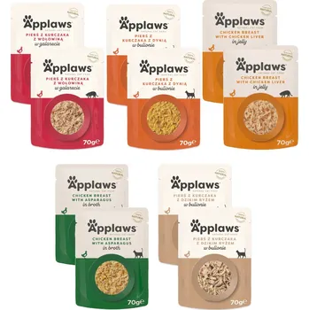 Krmivo pro kočku APPLAWS Cat Chicken MIX in jelly and broth - mokré krmivo pro kočky - 10x70g