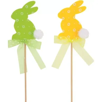 Velikonoční dekorace Anděl Zajíček s ocáskem na špejli zápich