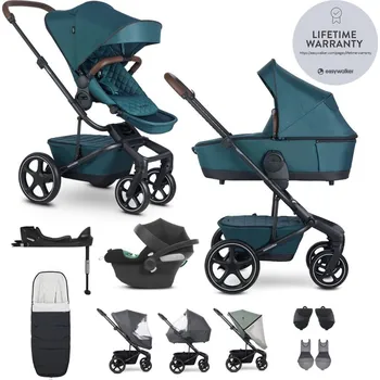 Kočárek pro psa EASYWALKER SET Kočárek 4v1 Harvey⁵ Premium Jade Green XXL RWS + CYBEX Aton B2 i-Size