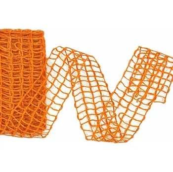 Stuha Síťovaná bavlněná stuha Nature Alma –Matte Orange oranžová 40mm x 2m (14,-Kč) (Stuha síťovaná, barva oranžová, Go Green)