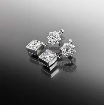 Náušnice Exkluzivní ocelové náušnice zabalené v dárkové krabičce č. 1243 - Čirá