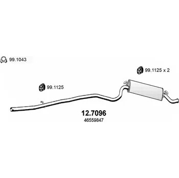 Zadní díl výfuku Zadní tlumič výfuku ASSO 12.7096