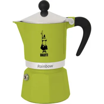 Barevný kávovar na tři BIALETTI Rainbow 3 porce zelená
