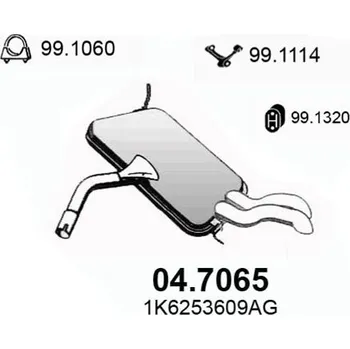 Zadní díl výfuku Zadní tlumič výfuku ASSO 04.7065