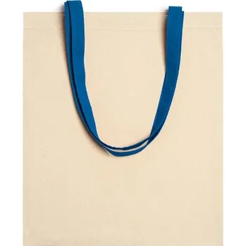 Textilní taška, bavlněná, béžová s MODRÝM UCHEM, 41x37cm, 1 ks