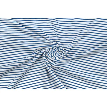 Bavlněný úplet cobalt proužky