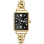 Zlato-černé dámské hodinky SIENA se zlatým ocelovým řemínkem