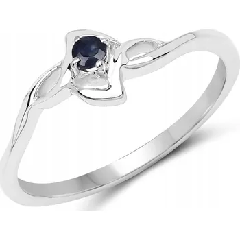 Prsten Stříbrný prstýnek s modrým safírem