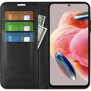Pouzdro na mobilní telefon Flipové pouzdro Litchi pro Xiaomi Redmi Note 12 4G, černé