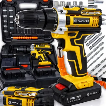 Vrtačka WIERTARKO S FUNKCÍ ŠROUBOVÁKU AKUMULATOROWA 21V S PŘÍKLEPEM, BITY, NÁSTAVCE + XXL SADA