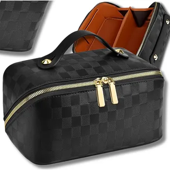 Elegantní Kosmetická Taška z kvalitní umělé kůže, Černá, 25x13x12 cm