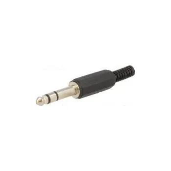 Audio kabel Zástrčka Jack 6,3mm vidlice stereo s vývodkou přímý na kabel