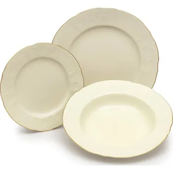 Sada nádobí Thun 1794 BERNADOTTE talířová souprava ivory zlatá linka 18 dílná