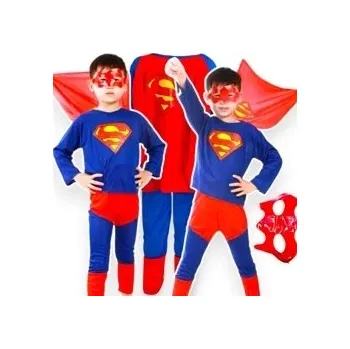 Karnevalový kostým SUPERMAN KOSTÝM PRO CHLAPCE, PLÁŠŤ, VELIKOST 98-110, NA PÁRTY 4v1