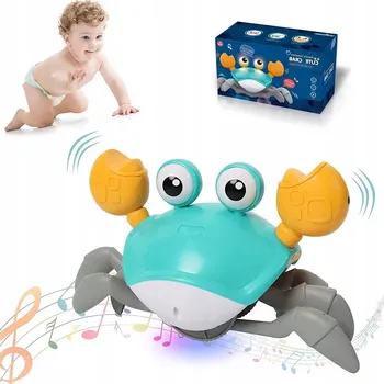 Hračka pro nejmenší INTERAKTIVNÍ KRAB NA BATERIE LED HUDBA VZDĚLÁVACÍ HRAČKA PRO MIMINKA 500MAH