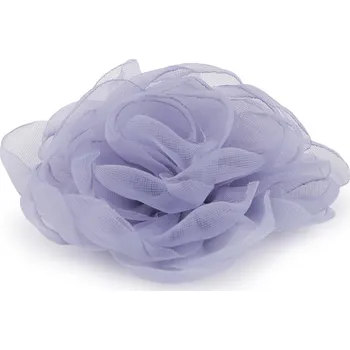 Organzový květ růže k našití a nalepení Ø8 cm, střední, 8 lila