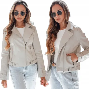 Moto oblečení Dámská kožená bunda křivák šedá TY5216 - XL