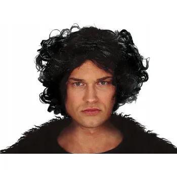 Karnevalová paruka Guirca paruka polodlouhé černé kudrnaté vlasy