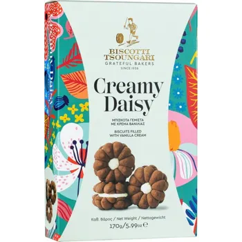 Biscotti Tsoungari Creamy Daisy sušenky plněné vanilkovým krémem 170g