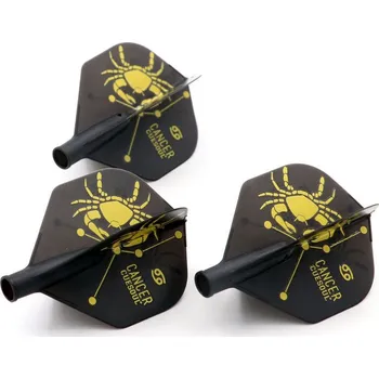 Letky na šipky Cuesoul TERO AK4 standard, černé s motivem raka