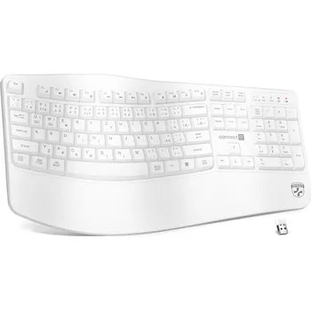 Klávesnice CONNECT IT FOR HEALTH Ergonomická, bílá - CZ/SK CKB-2815-CS