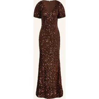 Dámské šaty Rotate Dámské Večerní Šaty S Flitry, hnědá, 36