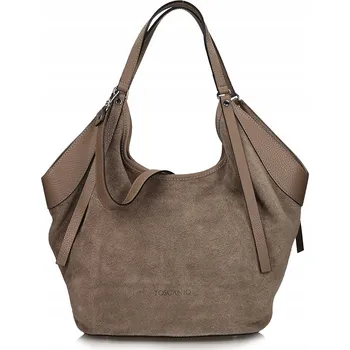 Kabelka Toscanio kabelka vak z přírodní semišové kůže béžová