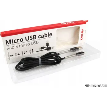 Datový kabel Kabel Amio USB - microUSB typ B 1 m černý