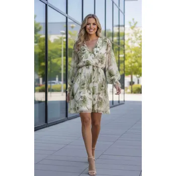 Dámské šaty Elegantní šaty s potiskem 13861 Latino barva: zelená