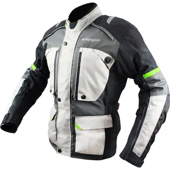 Moto bunda Bunda moto pánská FIORANO textilní šedá / bílá 4XL